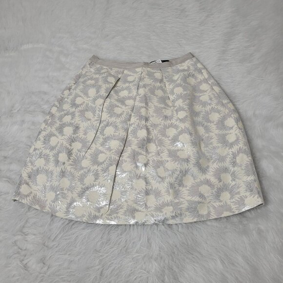 MaxMara Weekend Orche Jacquard Metallic Pleated Mini Skirt 4 - Picture 4 of 9